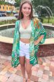 Silky Kimono Vest Green