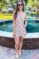 Knot Back Print Dress Rust
