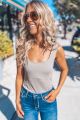 Square Neck Double Lined Tank Laurel Oak