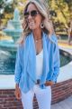 Draping Cropped Blazer Chambray