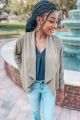 Draping Cropped Blazer Olive