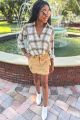 Corduroy Skirt Camel