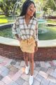 Corduroy Skirt Camel