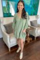 Button Detail Romper Green
