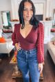 V-Neck Bodysuit Burgundy