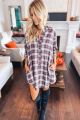 Plaid Tunic Burgundy