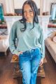 Crewneck Sweatshirt Gray Green