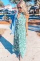 Print Midi Dress Green
