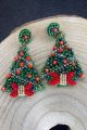 Christmas Tree Earrings Green
