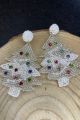 Christmas Tree Earrings White