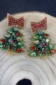 Christmas Tree Earrings Green