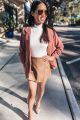 Ruched Slv Blazer Mauve