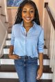 Button Down Blouse Blue