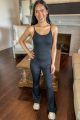 Flare Jumpsuit With Built In Bra Black
