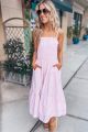 Striped Midi Dress Pink