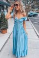 Smocked Striped Dress Blue