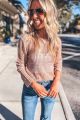 Crochet Detailed Top Tan