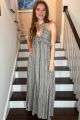 Print Halter Maxi Dress Taupe