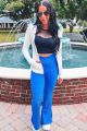 Ribbed V-Waist Flared Leggings Sonic Blue