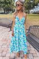 Print Maxi Dress Blue