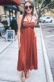 Crochet Maxi Dress Rust