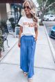 Wide Leg Pants Blue