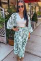 Print Pants Green