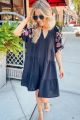 Embroidered Detail Shift Dress