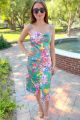 Floral Wrap Dress Green