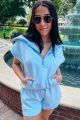 Sleeveless Hoodie Blue