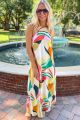 Print A-Line Maxi Dress Multi