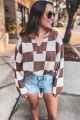 Checkered Sweater Mocha