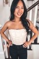 Vegan Leather Corset Cream