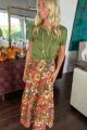 Floral Maxi Skirt Rust