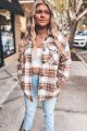 Plaid Shacket Camel