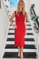 Ruched Dress Red