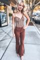 High Rise Flare Pants Espresso