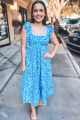 Print Maxi Dress Light Blue