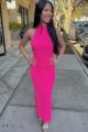 Halter Maxi Dress Pink