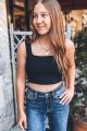 Square Neck Tank Black
