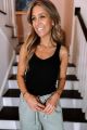 Ribbed Crop Top Tank Black
