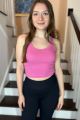 Ribbed Crop Top Tank Pink
