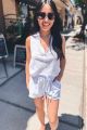 V-Neck Fringe Blouse