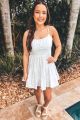 Tie Back Dress White