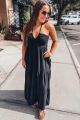 Tie Back Maxi Dress Black