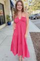 Tie Back Maxi Dress Rasberry