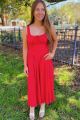 Bustier Linen Dress Red