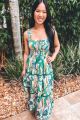 Print Maxi Dress Green