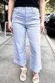 High Rise Cropped Wide Leg Jean Lavender