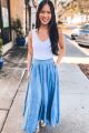 Chambray Maxi Skirt Blue